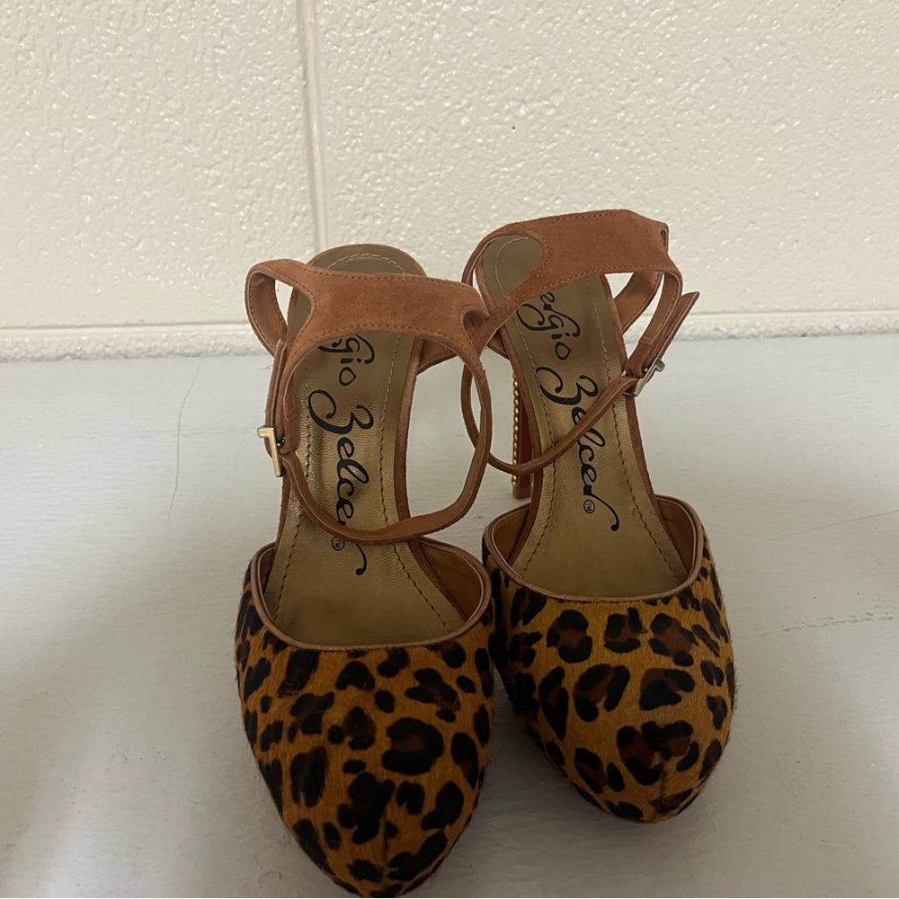 Sergio Zelcer Leopard Print Fur Women's Shoes — MINT